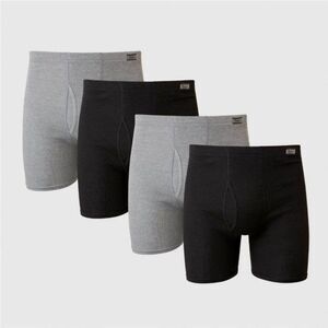 NWT Hanes Men’s 5pk Boxer Briefs | ComfortSoft Waistband | Black/Gray S
